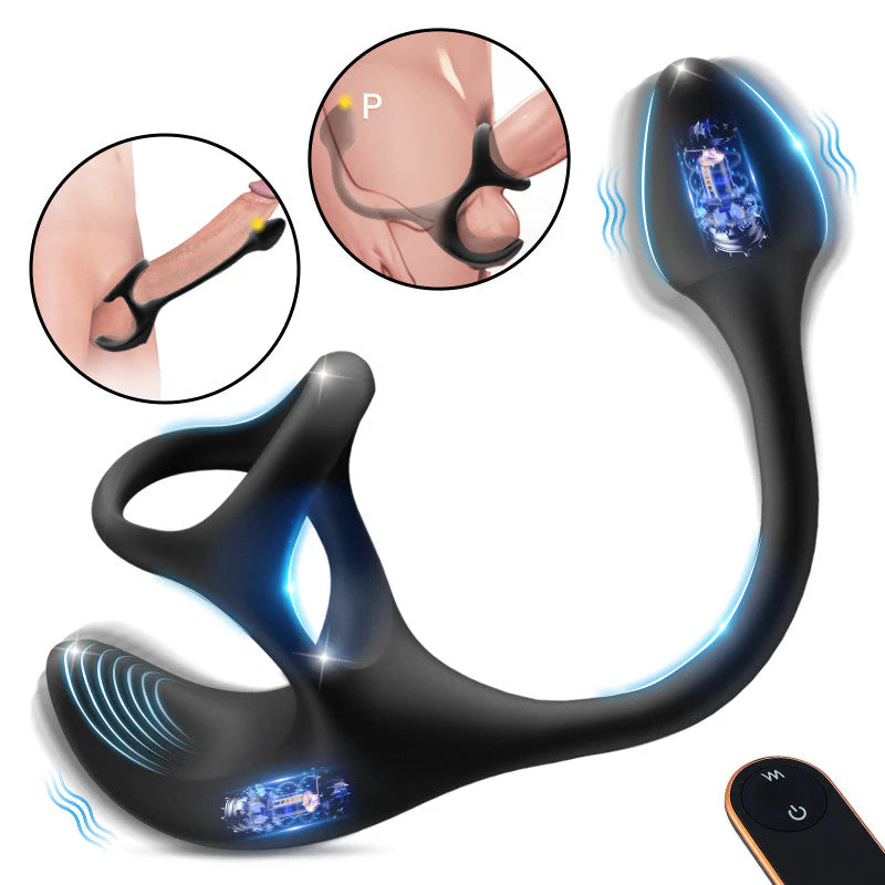 Anal Plug kugelförmiger Vibrationsstimulator mit Penisringe - Image 2