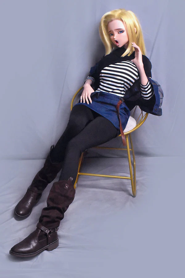 148cm/ 4ft9 Anime Dragon Ball Character Android 18 Silicone Sex Doll – Sawano Saori-M - Image 9