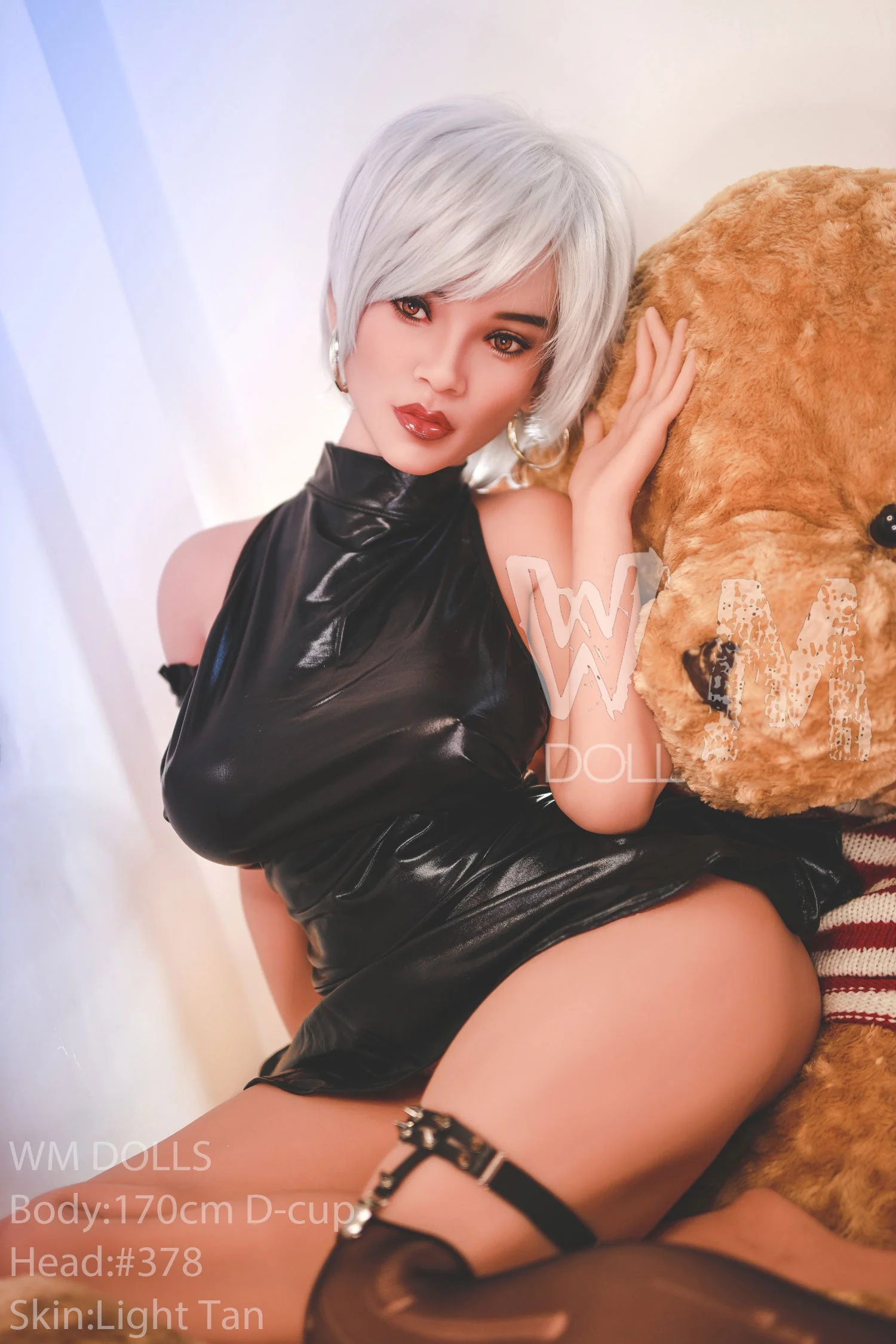 170cm/5ft5 D-cup Silver Short Hair TPE Sex Doll with #378 Head - Image 6