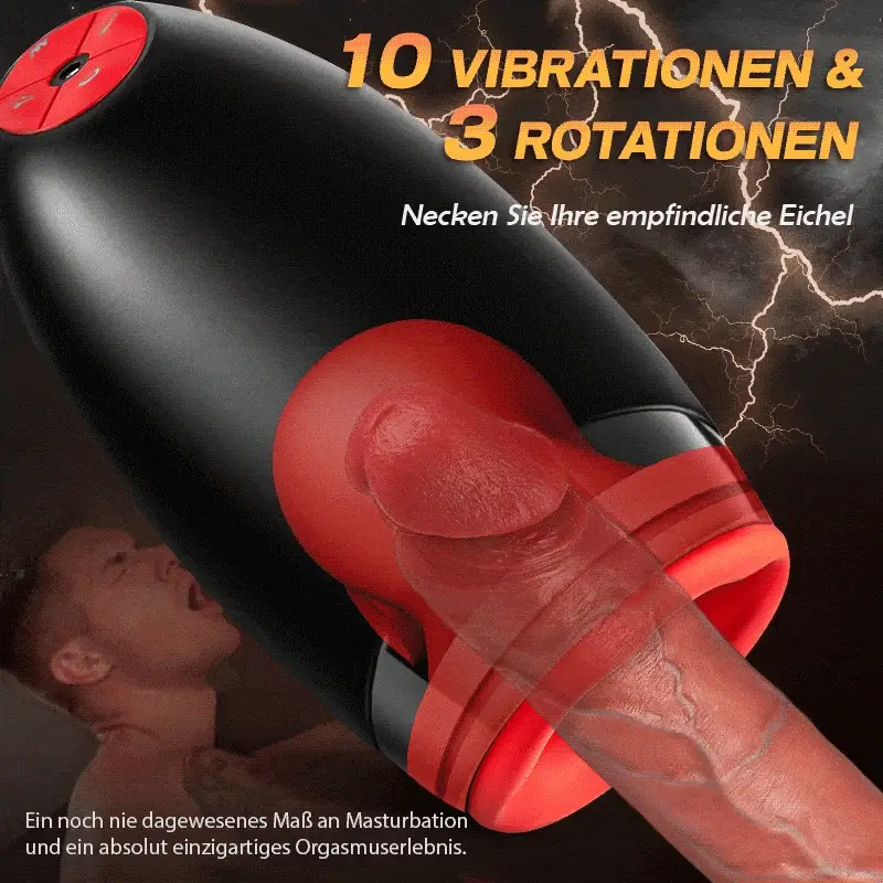 3-in-1 Glans Massage Master Trainer 3 Rotation, 5 Saugen, 10 Vibration Ultra Simulation Dynamic - Image 4