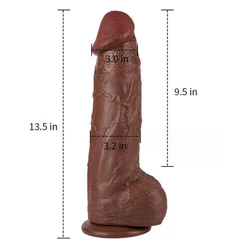 Acmejoy - Huge Black Dual Density Dildo 12.99 Inch - Image 7