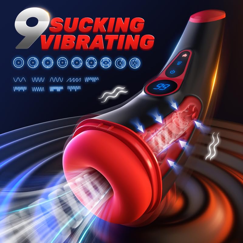Acmejoy – Blowhorn 9 Suction & Vibration Heating Stroker with Voice & LCD Display - Image 2
