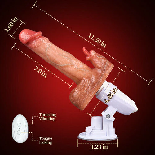 Acmejoy - Sex Machine 90° Automatic Adjustable 8 Thrusting & Vibrating & Licking Dildos Vibrator - Image 5