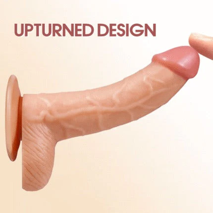 AcmeJoy - Upturned Design Silicone Dildo with Suction Cup 7.67In - Image 4