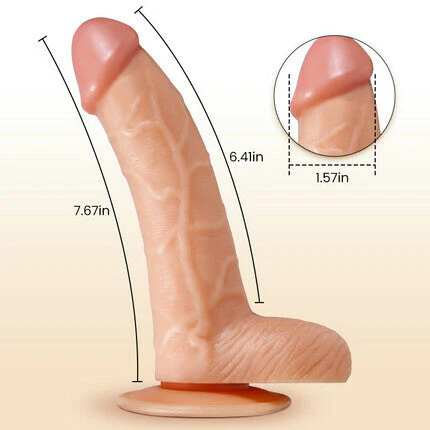 AcmeJoy - Upturned Design Silicone Dildo with Suction Cup 7.67In - Image 5
