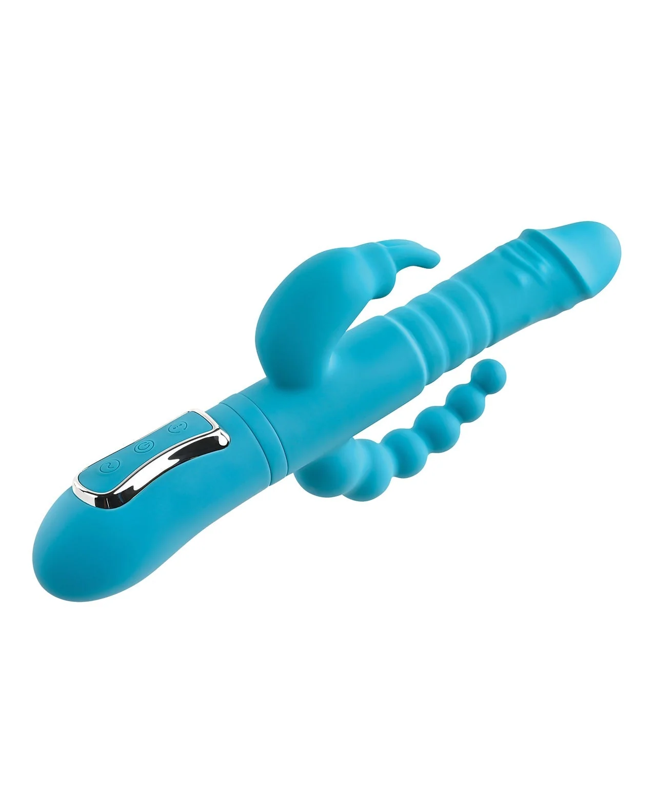 Adam & Eve Eve's Thrusting Triple Joy Rabbit - Teal - Image 3