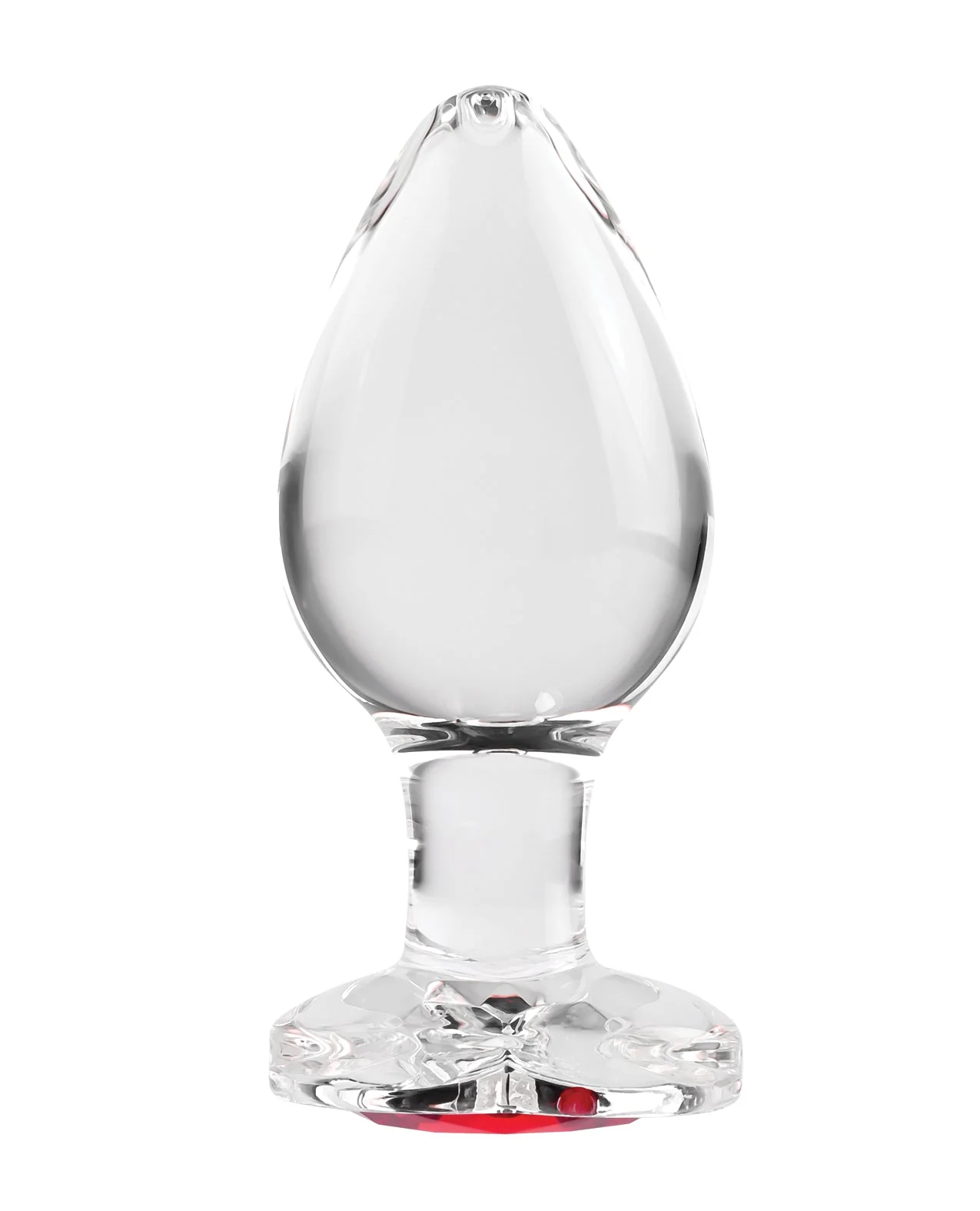 Adam & Eve Red Heart Gem Glass Plug - Large - Image 3