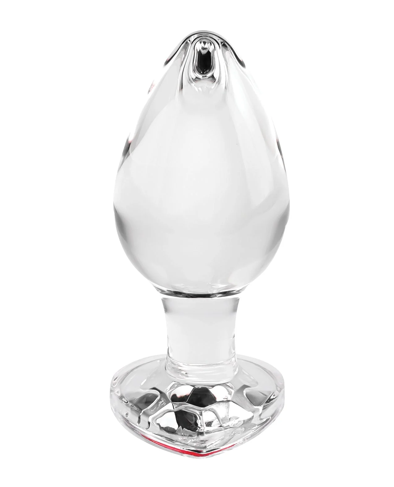 Adam & Eve Red Heart Gem Glass Plug - Large - Image 4