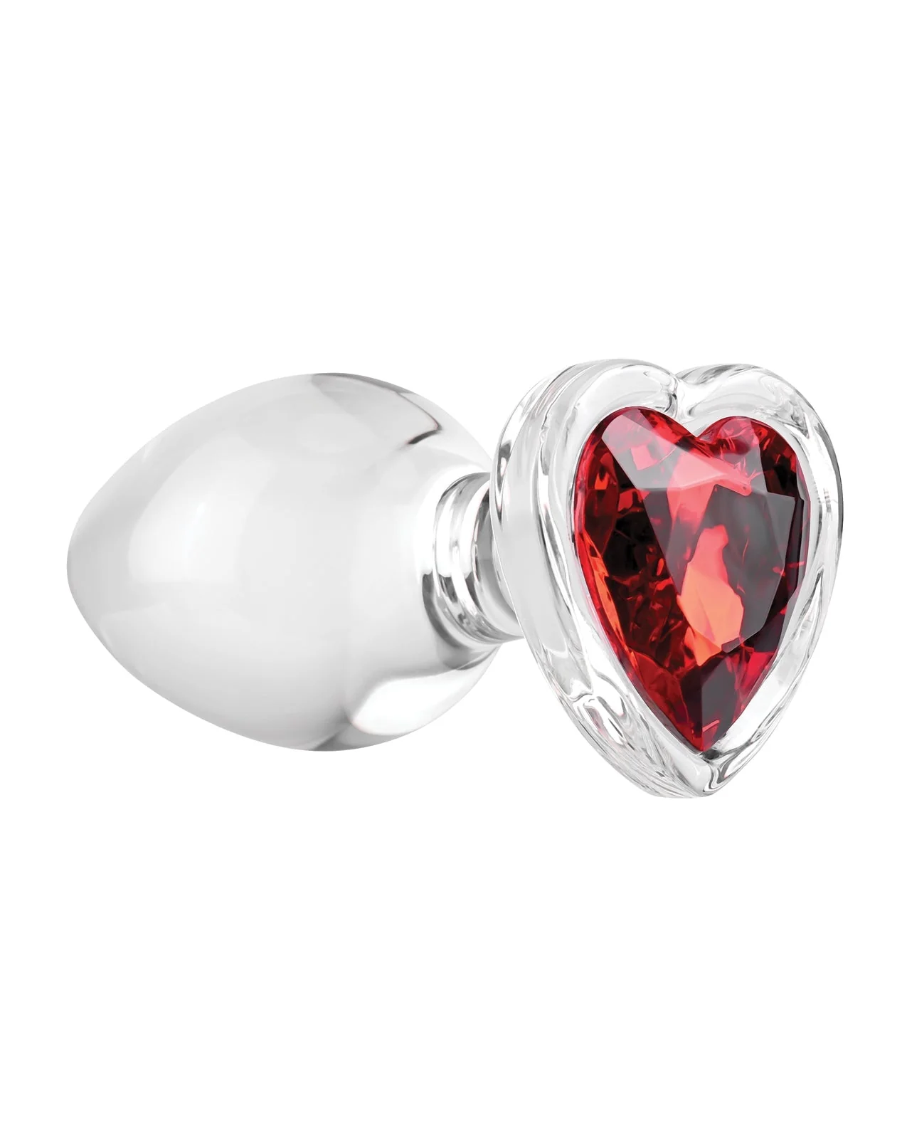 Adam & Eve Red Heart Gem Glass Plug - Large - Image 5