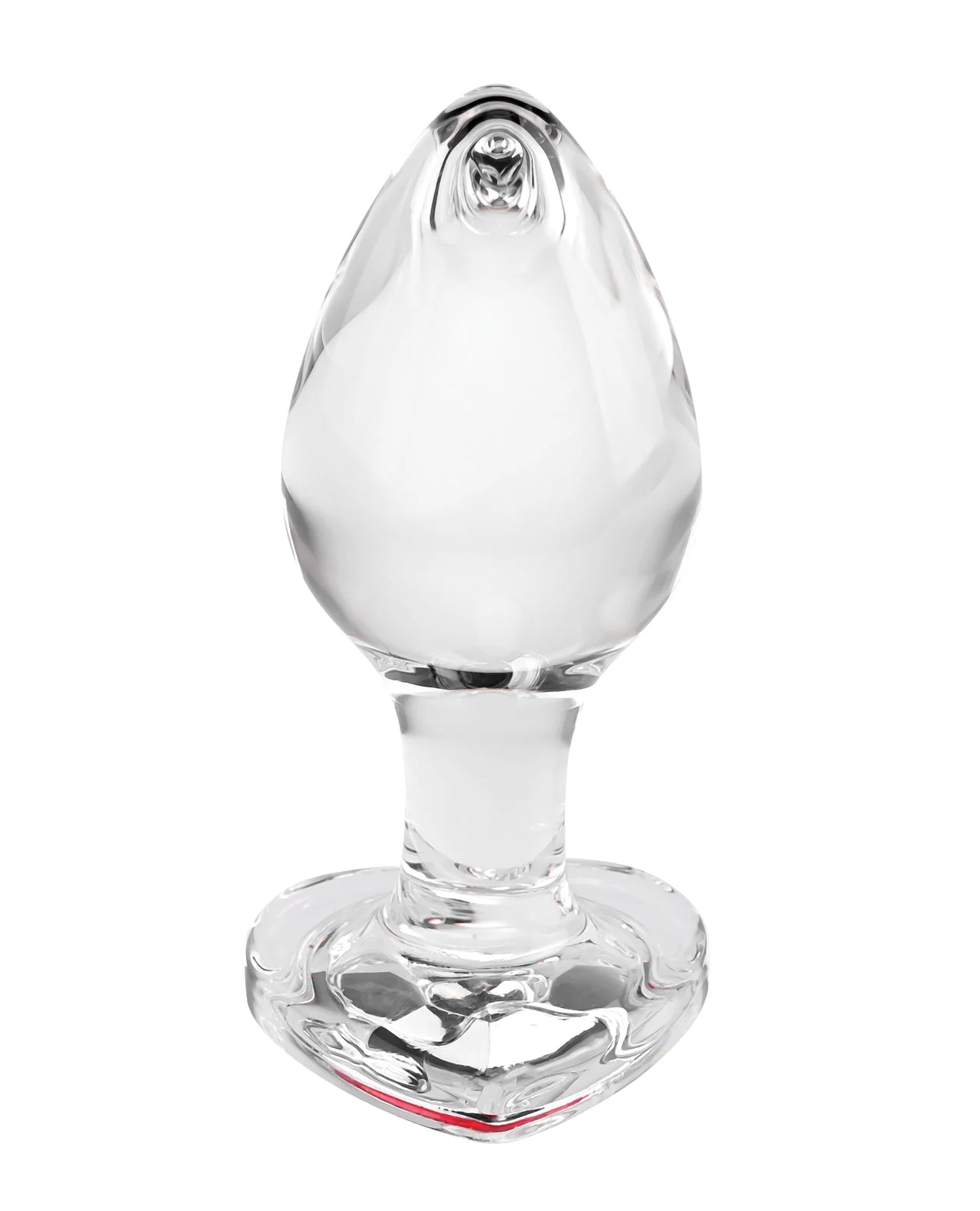 Adam & Eve Red Heart Gem Glass Plug - Medium - Image 4