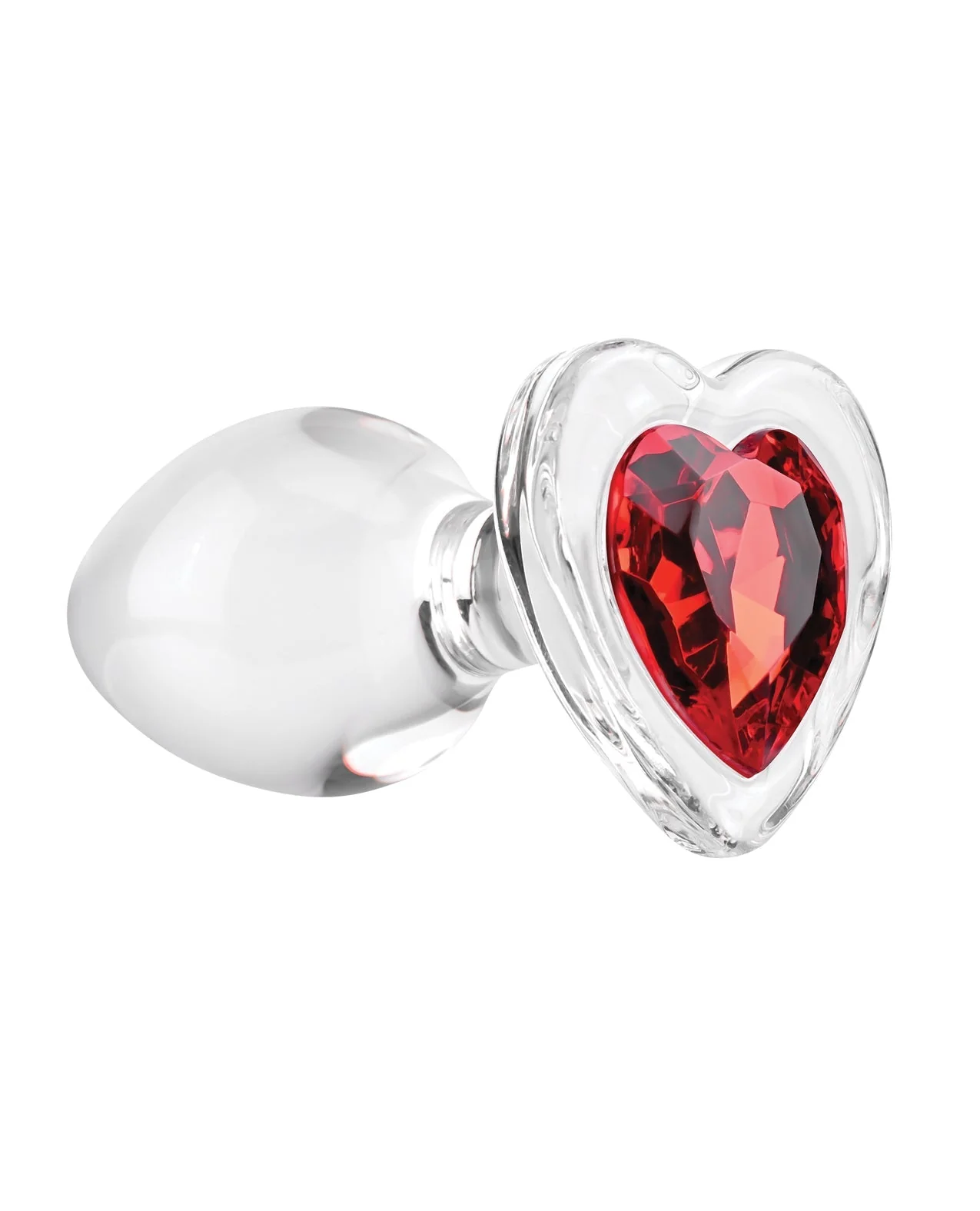 Adam & Eve Red Heart Gem Glass Plug - Medium - Image 5