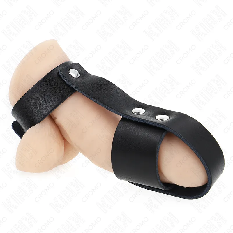 Anneaux péniens cuir ajustable KINK BDSM premium