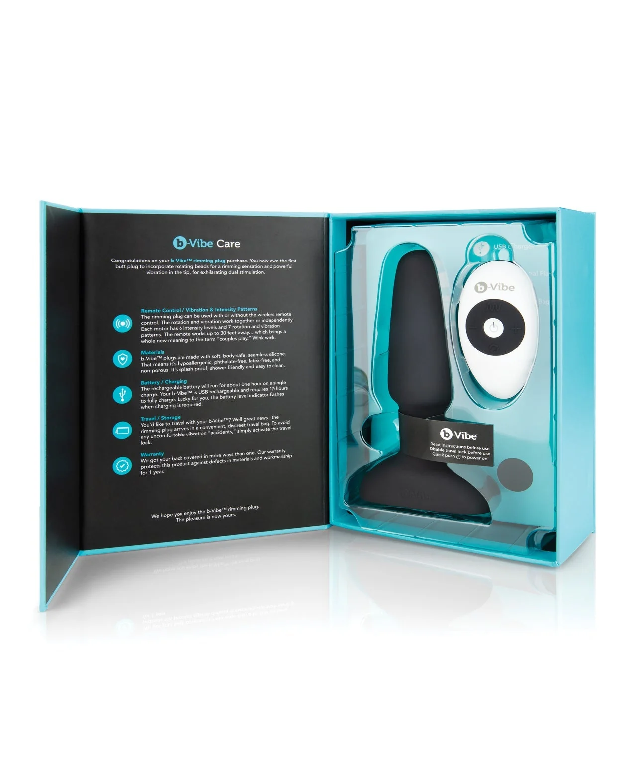 b-Vibe Rimming Plug - Black - Image 3