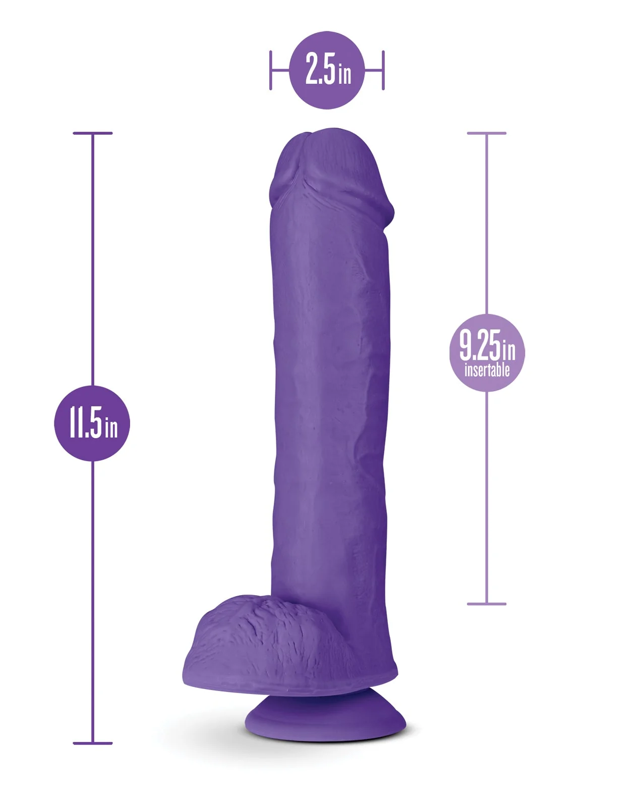 Blush Au Naturel Bold Big John 11.5" Dildo - Purple - Image 4