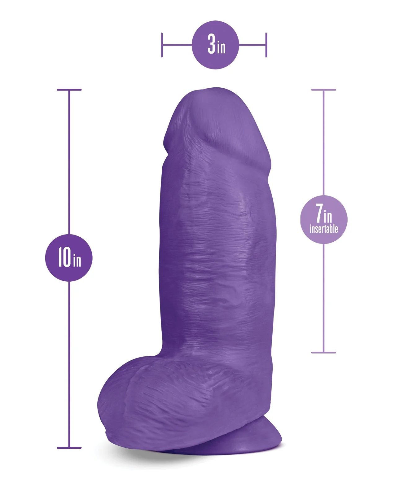 Blush Au Naturel Bold Chub 10" Dildo - Purple - Image 4