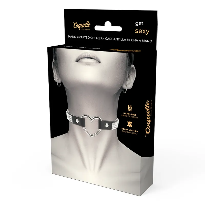 Collier Bdsm Réglable Cuir Vegan Noir - Image 2