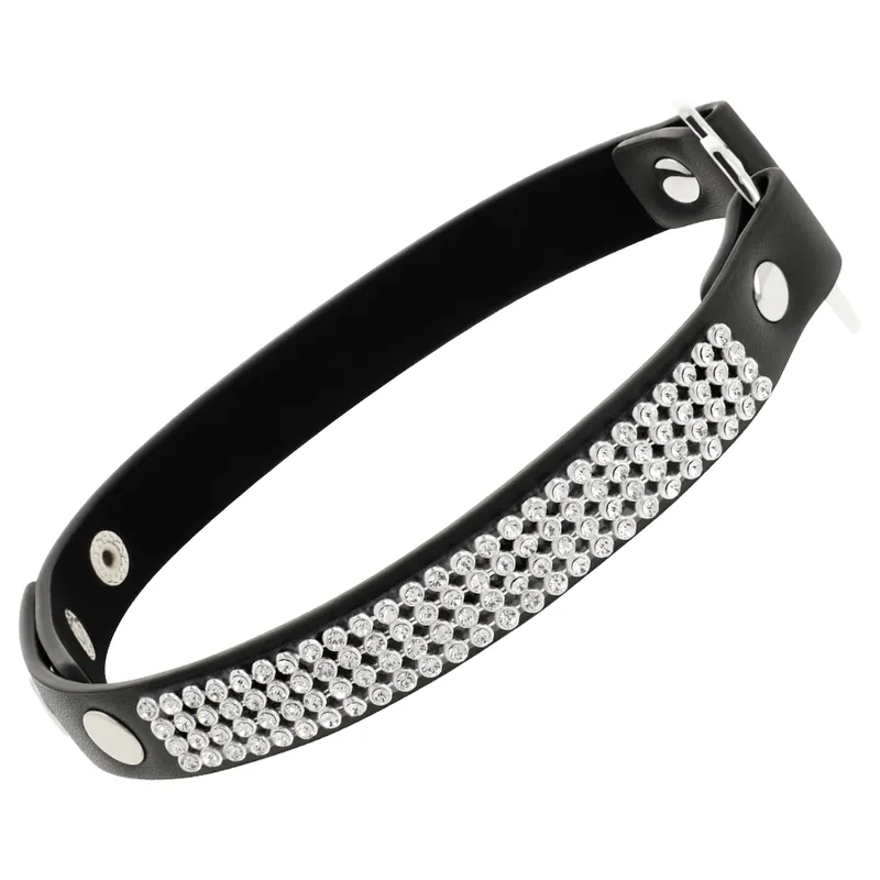 Collier Bdsm Réglable Cuir Vegan Noir - Image 4