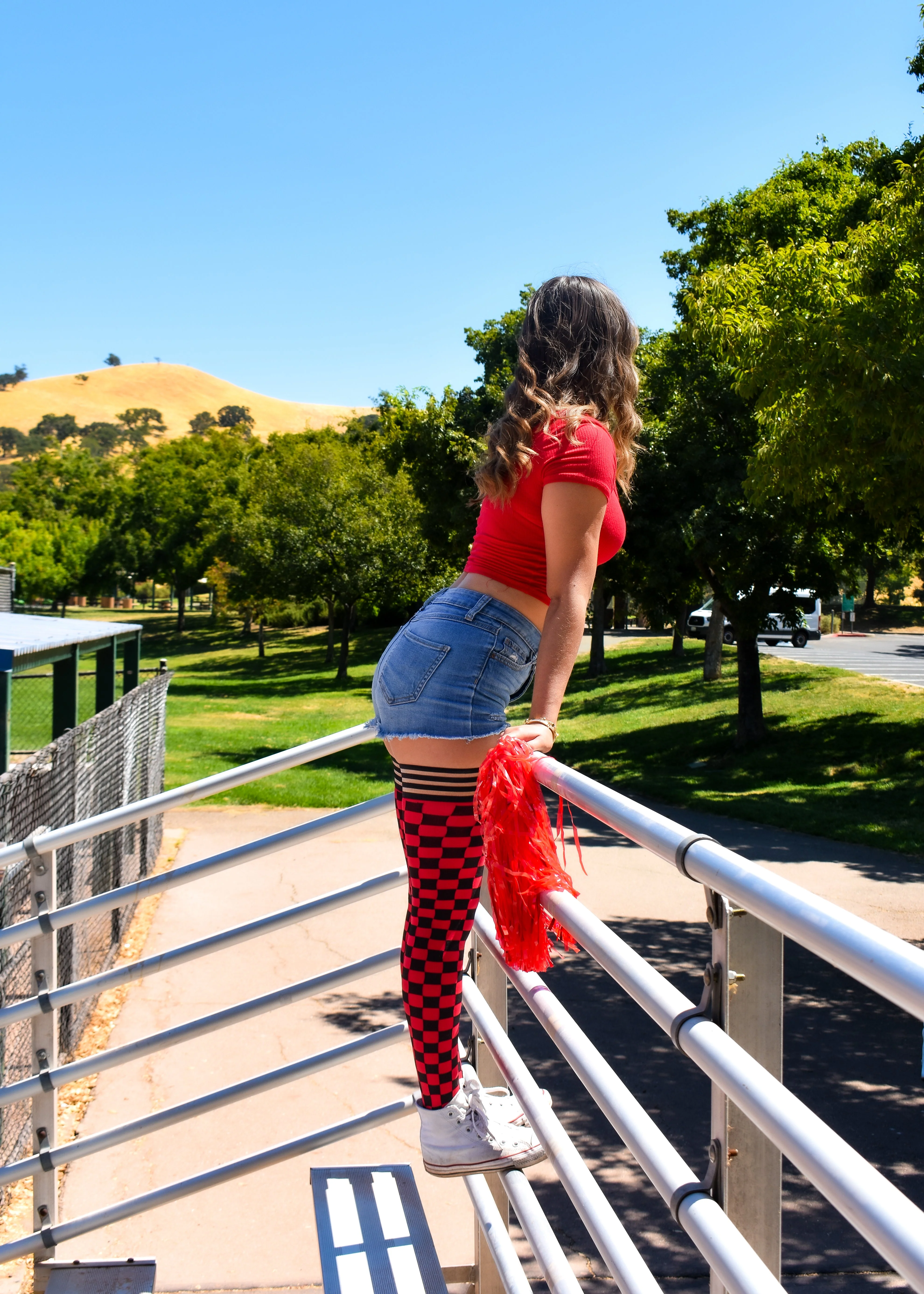 Game Day! - Red & Black Thigh-Highs - Image 3