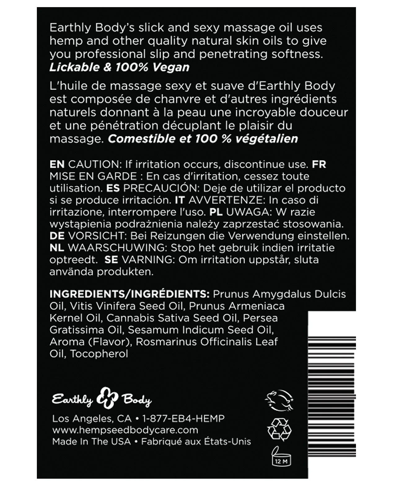 Earthly Body Edible Massage Oil - 2 oz Pineapple - Image 2