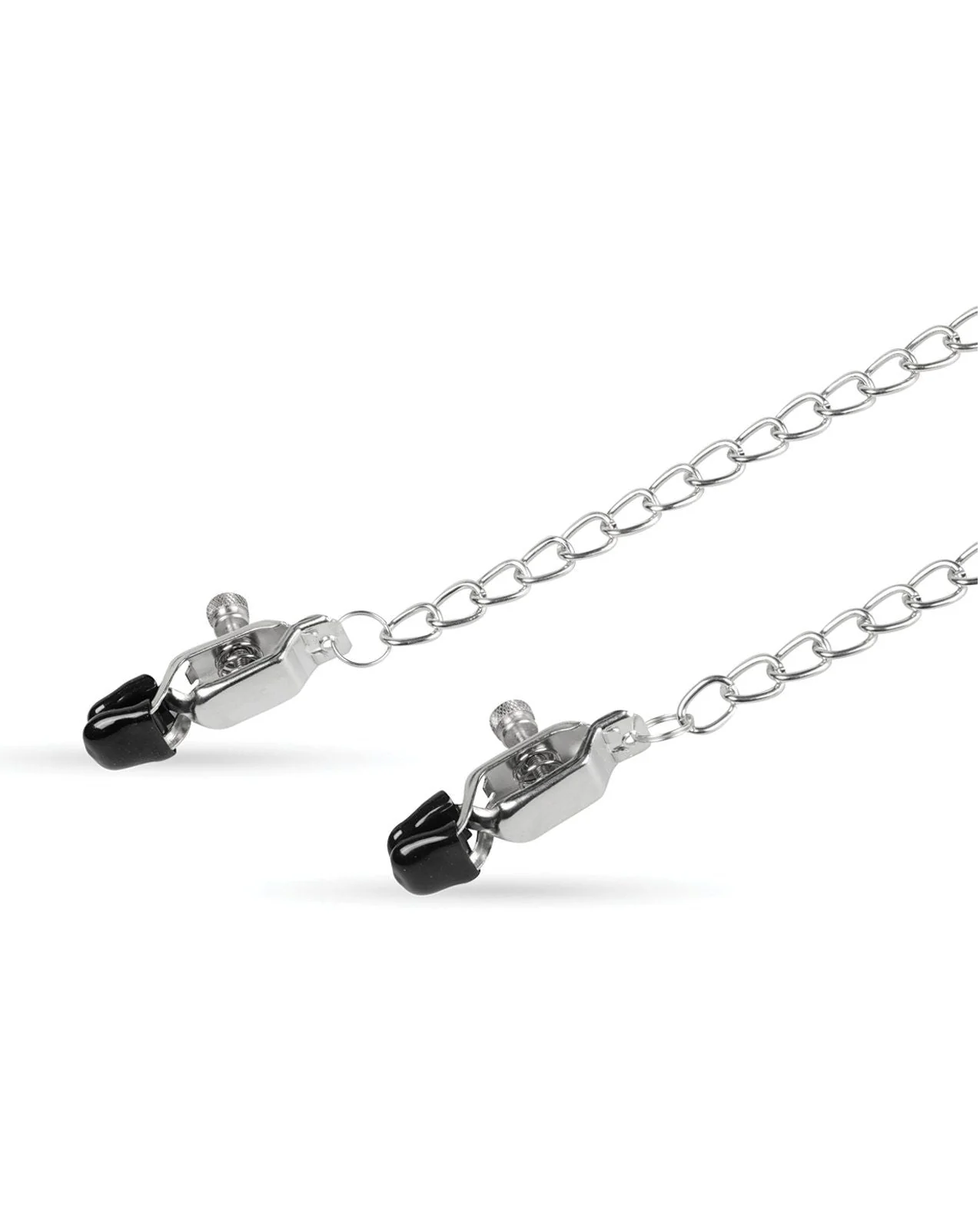 Easy Toys Big Nipple Clamps w/Chain - Silver - Image 4