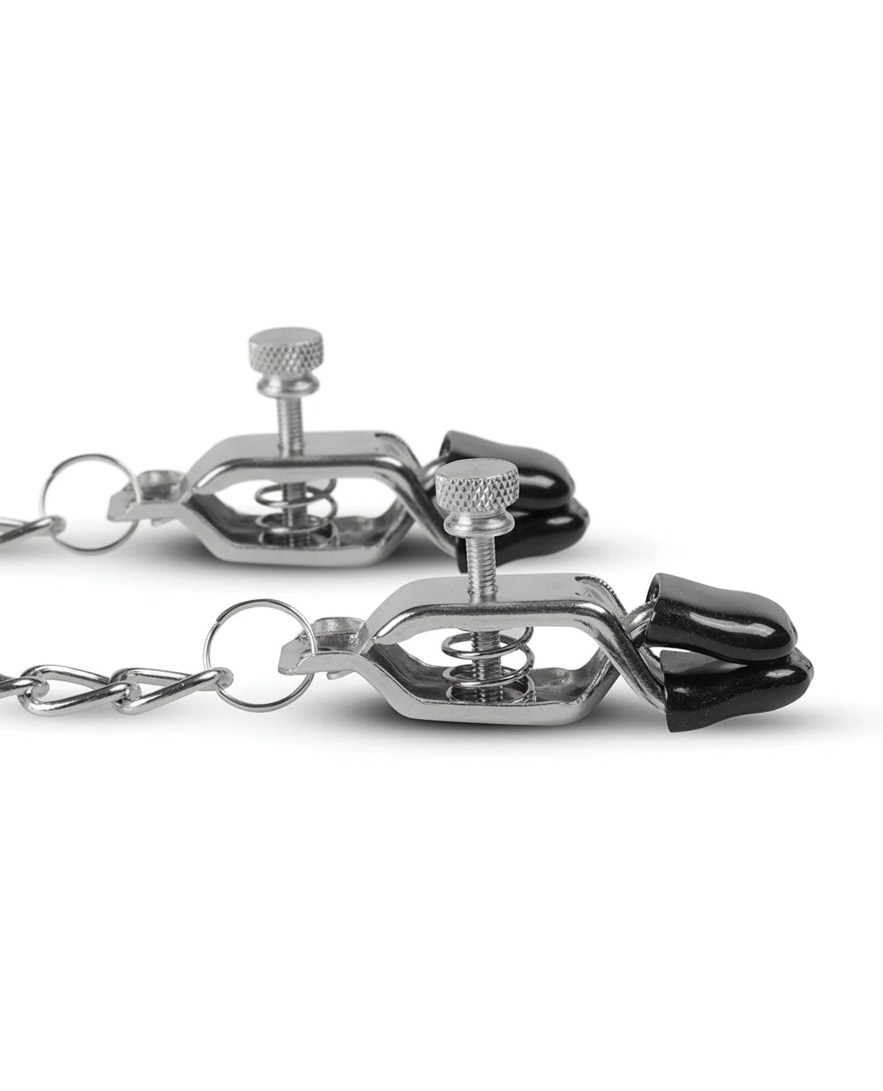 Easy Toys Big Nipple Clamps w/Chain - Silver - Image 5