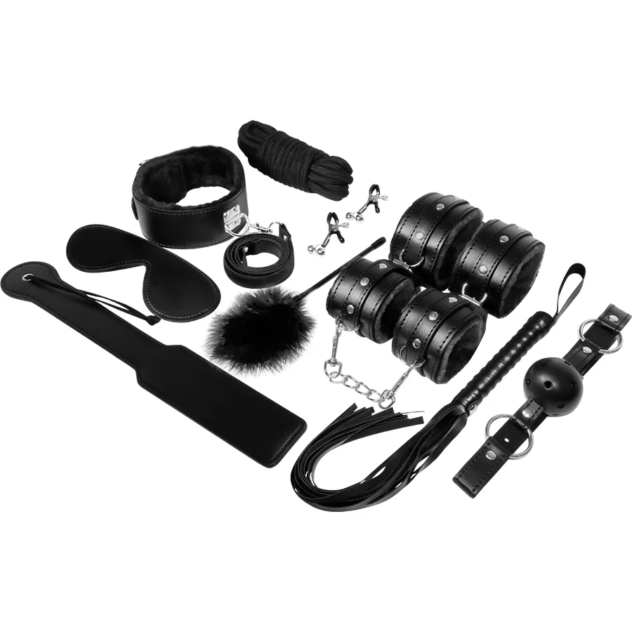 Ensemble Bondage Cuir Synthétique Noir Débutants - Image 3