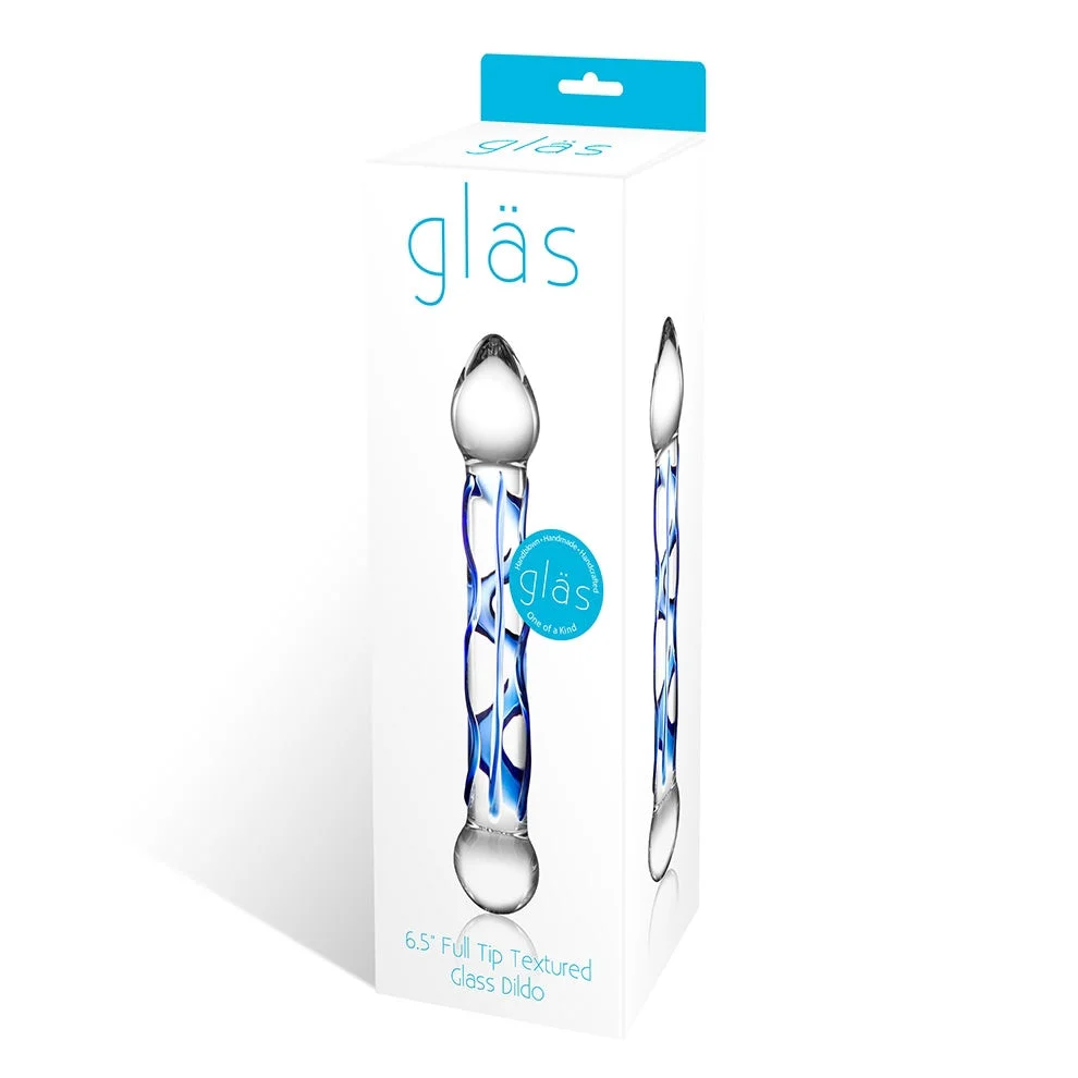 Tip Textured Glass Dildo 6.5" - Image 2