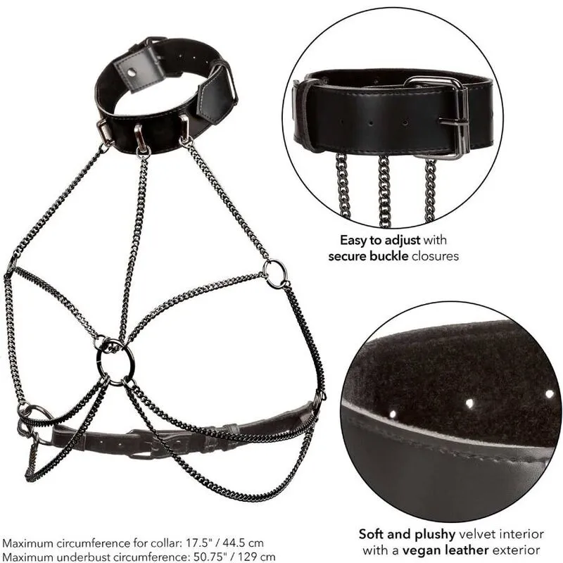 Harnais À Collier Multi Chaînes Cuir Végétalien Grande Taille - Image 3