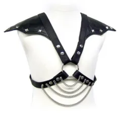 Harnais Cuir Avec Ailes Et Chaînes Métal