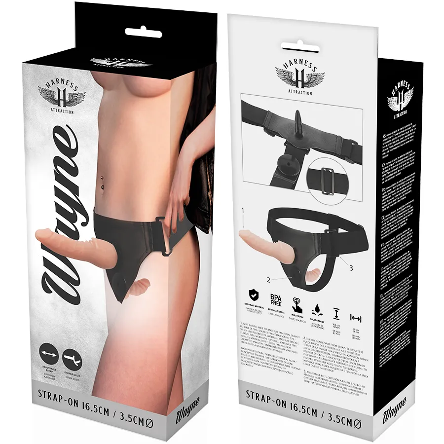Harnais double pénétration néoprène vegan adaptable couples - Image 2