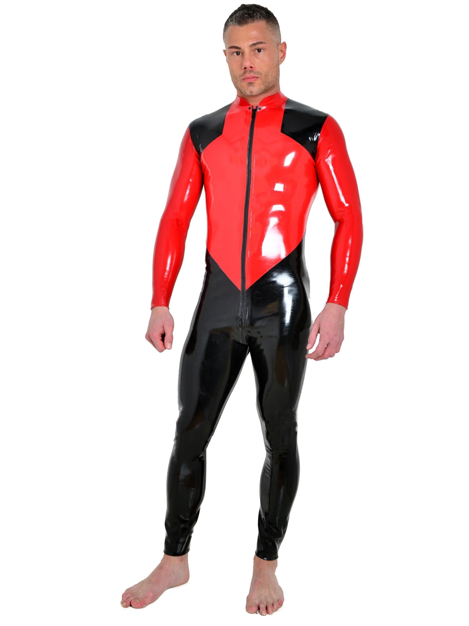 Latex/Rubber Contrast Catsuit