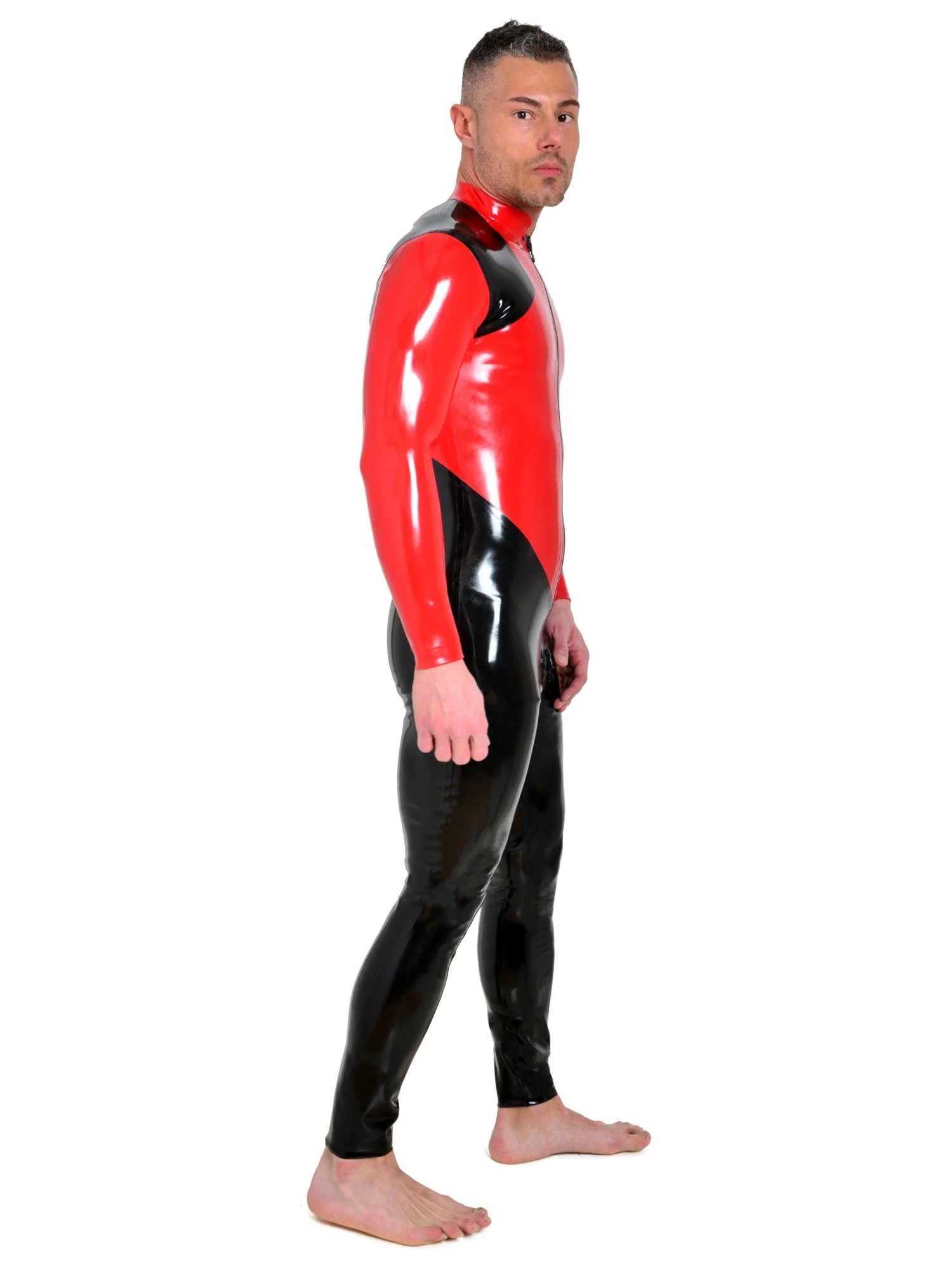 Latex/Rubber Contrast Catsuit - Image 3