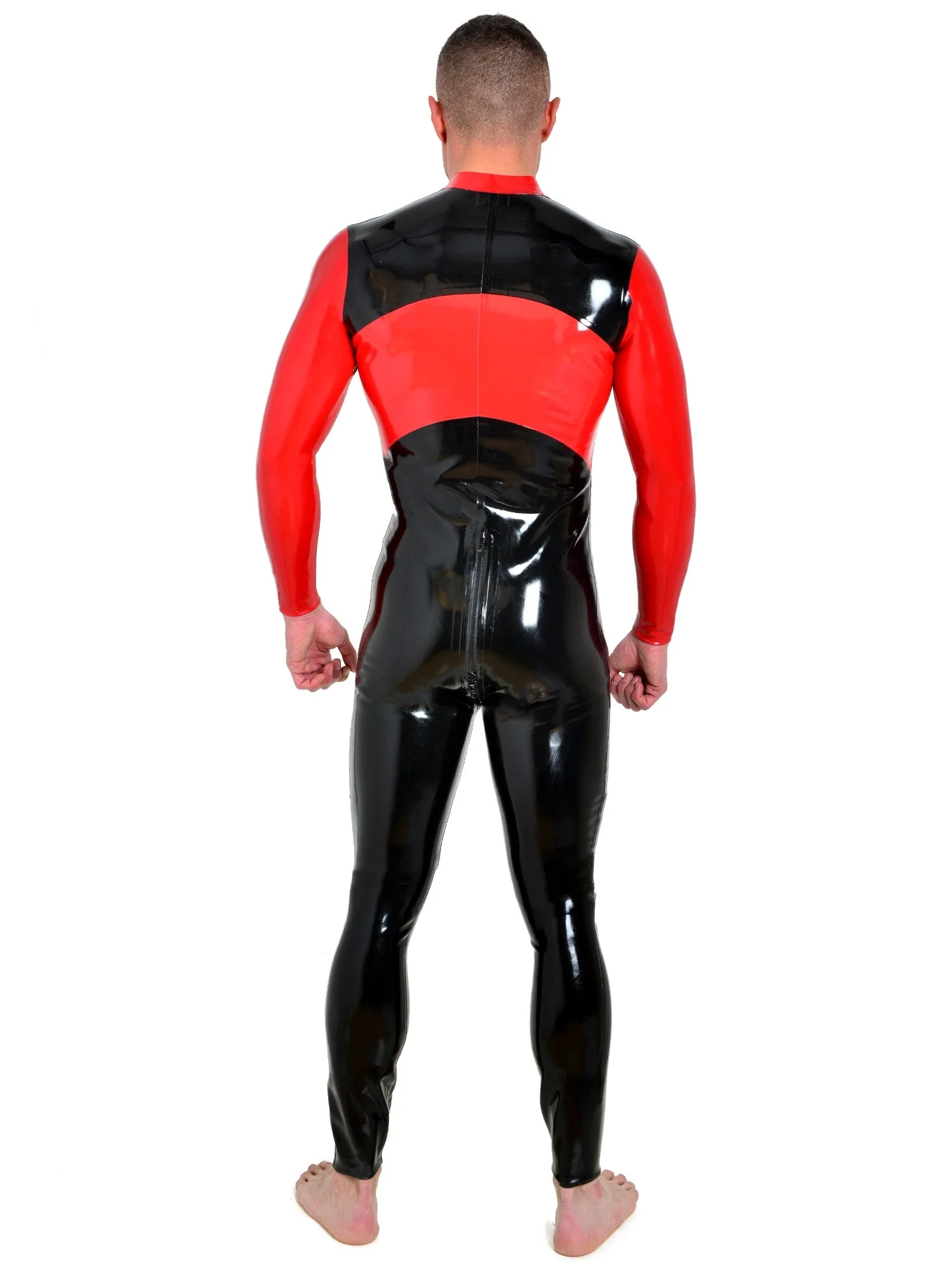 Latex/Rubber Contrast Catsuit - Image 4