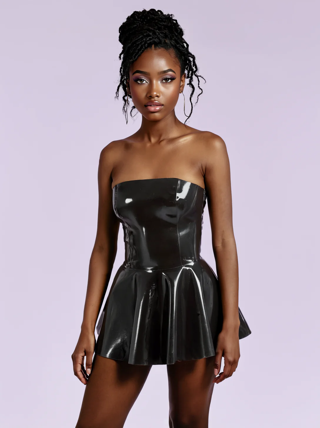 Latex/Rubber Skater Dress in Purple - Image 10