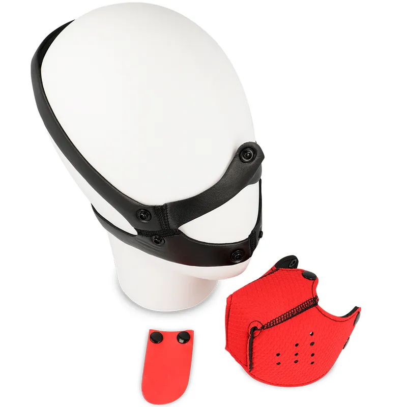 Masque Muselière Rouge Fétichiste Réglable - Image 2