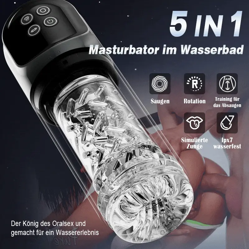 7 Saugen Dual-Temperatur SPA Boner Enlarger 7 Rotierende 360° Massage Masturbator - Image 3