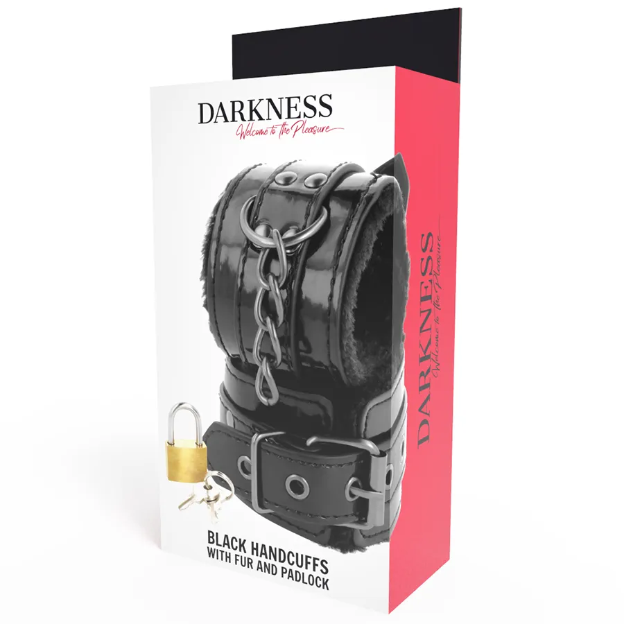 Menottes Cuir Pvc Noires Bdsm Ajustables - Image 3
