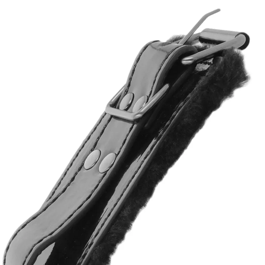 Menottes Cuir Pvc Noires Bdsm Ajustables - Image 6