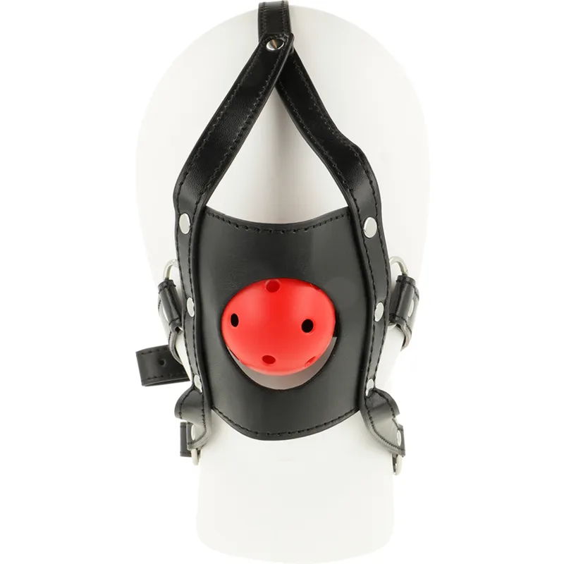 Muselière Cuir Noir Bdsm Réglable - Image 2