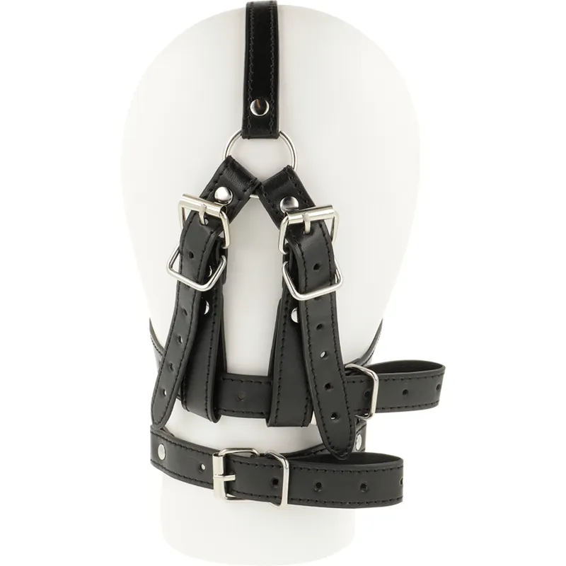 Muselière Cuir Noir Bdsm Réglable - Image 3