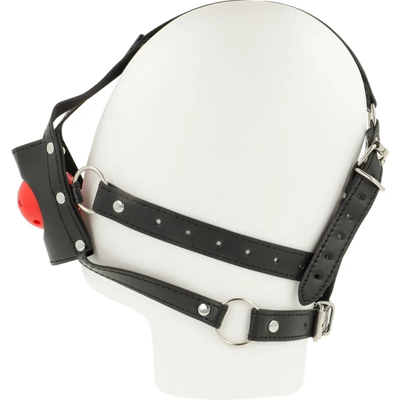 Muselière Cuir Noir Bdsm Réglable - Image 5