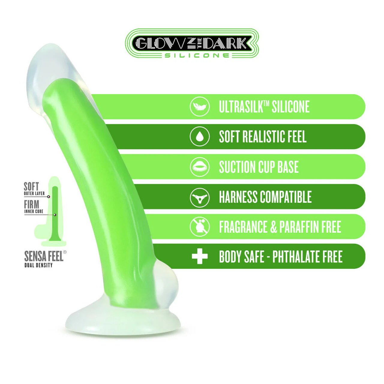 Omnia Glow in the Dark - 7" Dildo - Image 4