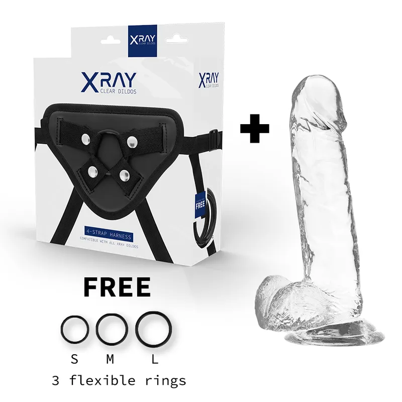 Pack Harnais Gode Réaliste Transparent Hypoallergénique - Image 10