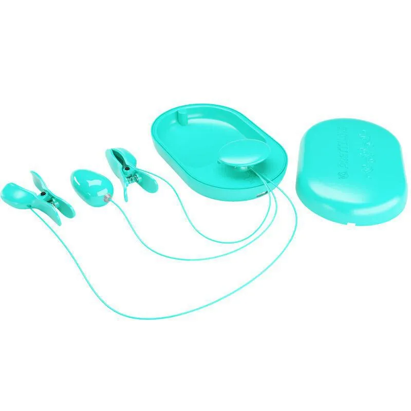 Pinces À Tétons Électrostimulation Silicone Bleu - Image 7