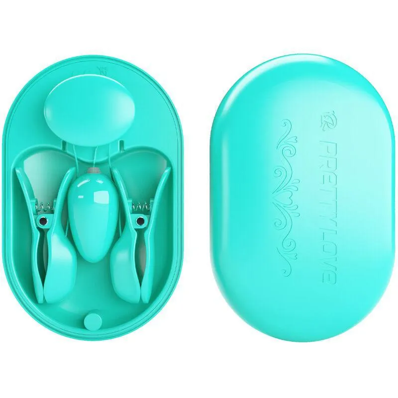 Pinces À Tétons Électrostimulation Silicone Bleu - Image 8
