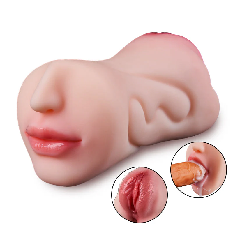 3D Texture Clitoris Oral Sex Toy Stroker 2 In 1 Pocket Pussy 0.8KG - Image 2