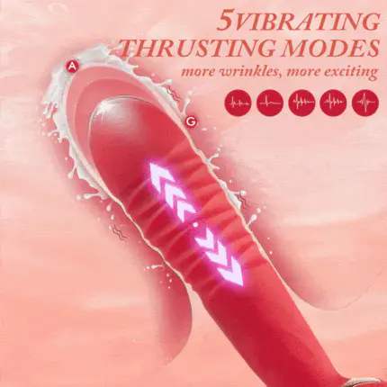 Acmejoy Red Rose Low Noise 5 Thrusting & Vibrating 7 Tongue Licking Vibrator - Image 2