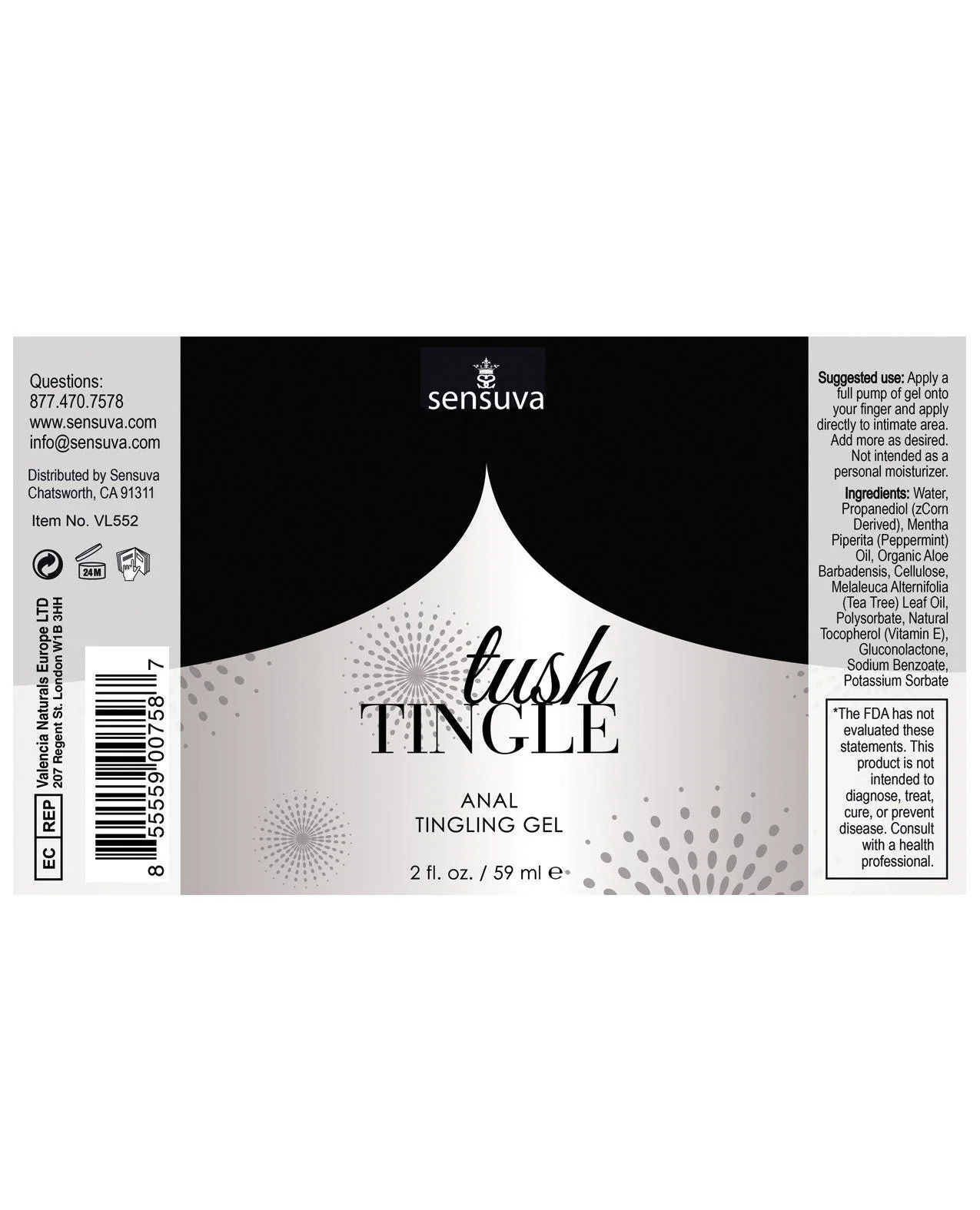 Sensuva Tushy Tingle Erotic Anal Stimulation Gel - Image 2