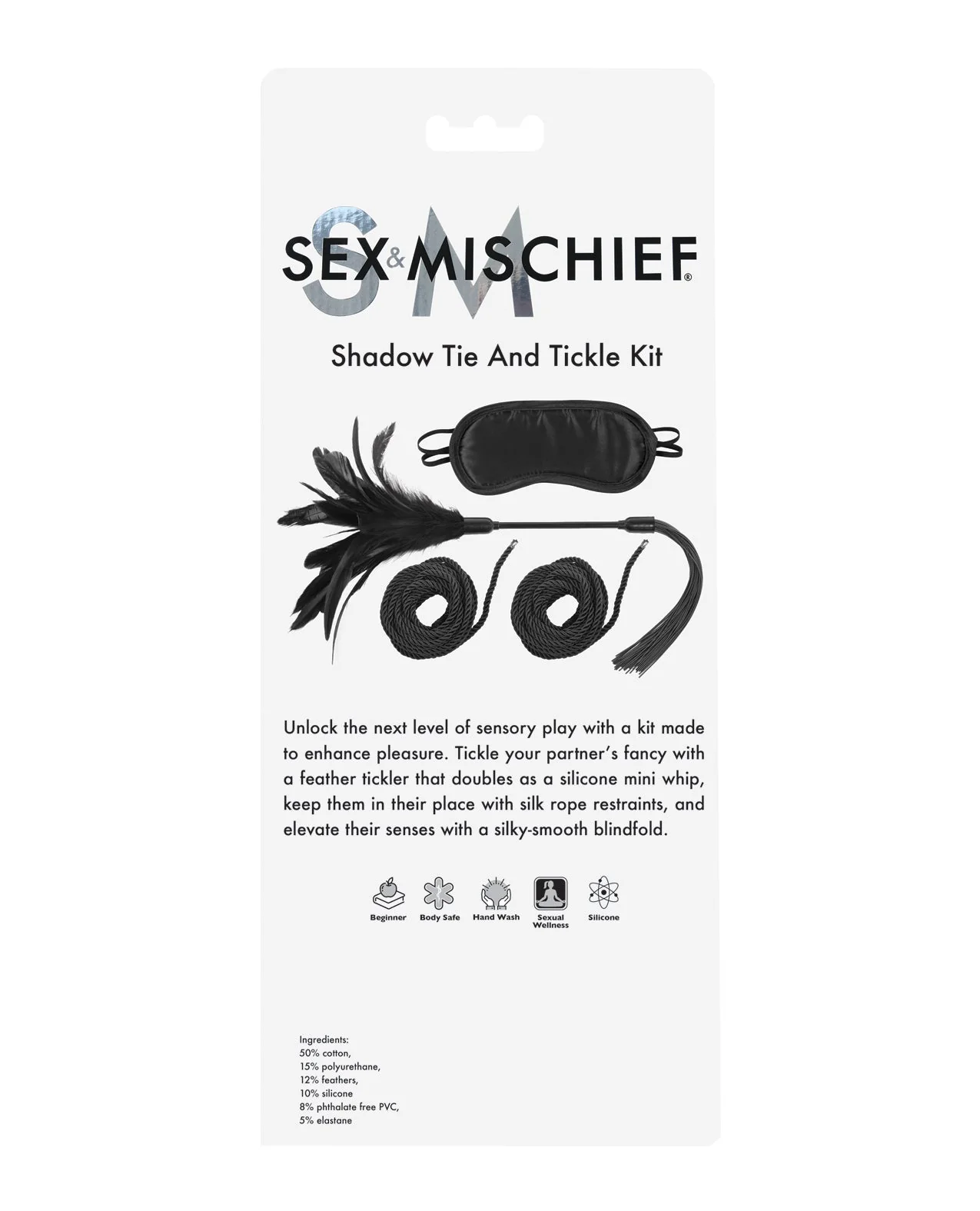 Sex & Mischief Shadow Tie & Tickle Kit - Black - Image 2