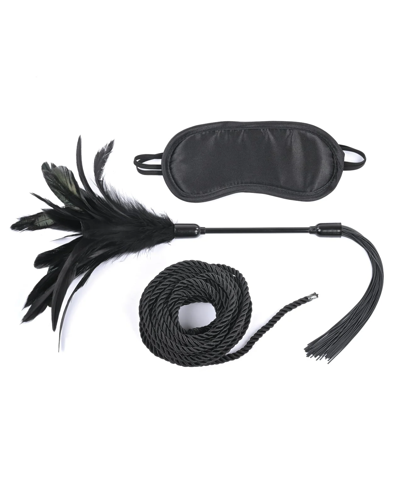Sex & Mischief Shadow Tie & Tickle Kit - Black - Image 3